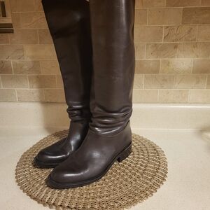 Angela Falconi Dark Brown Leather Riding Boots f
